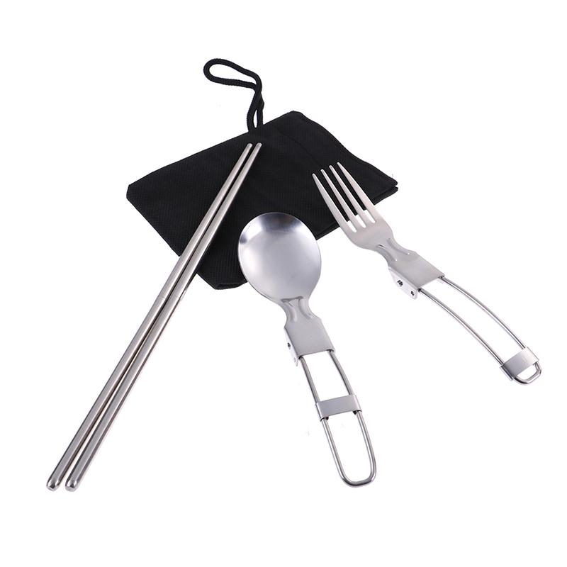 1 комплект портативных складных столовых приборов для пикника и путешествий ложка вилка нож палочки для еды