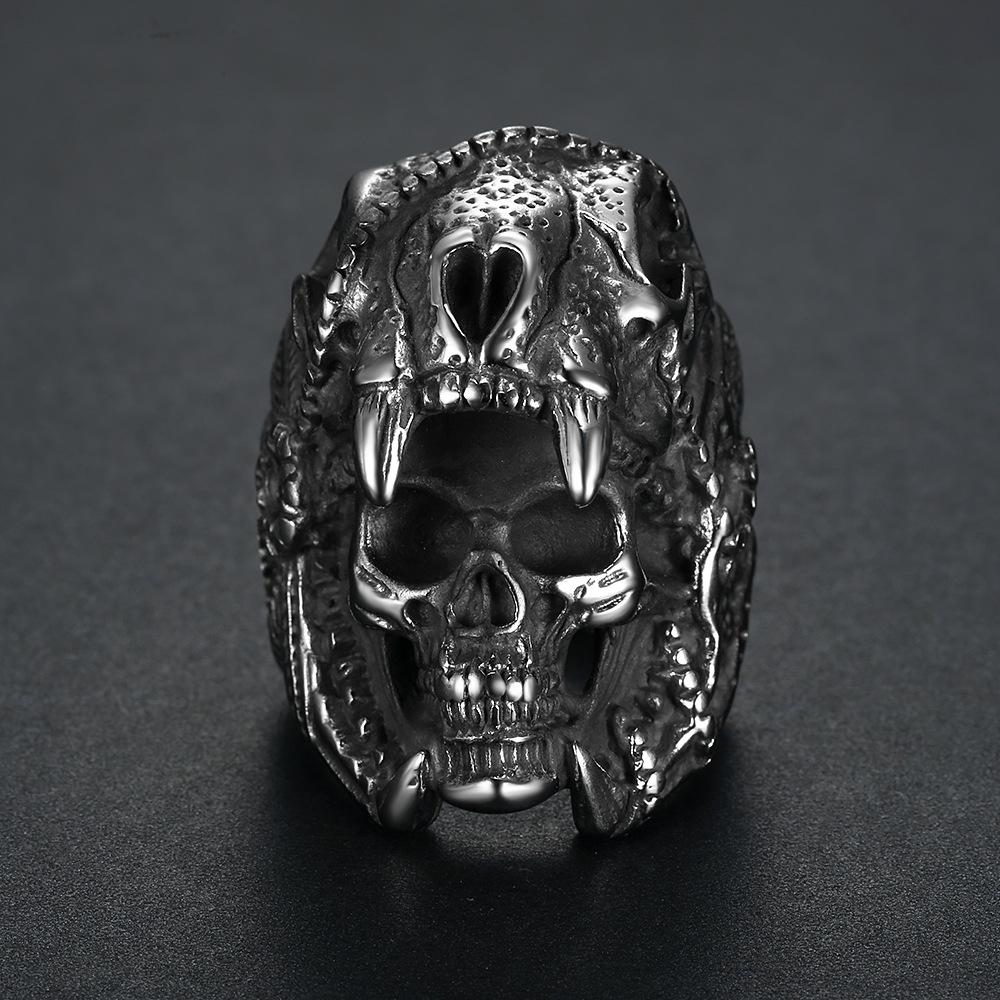 S925 Silver Ring Trendy Men's Northern Ghost Army Skull Men's Ring Series Skull Ring