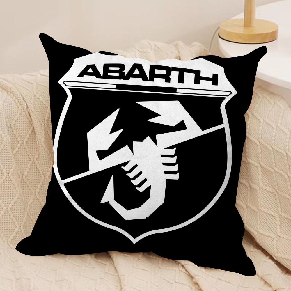 A-Abarth Логотип Гоночного Автомобиля Крутая Наволочка Шелковистый Короткий Плюш Невидимая Молния Пылезащитная Наволочка для Подушки на Диван Для Домашнего Декора