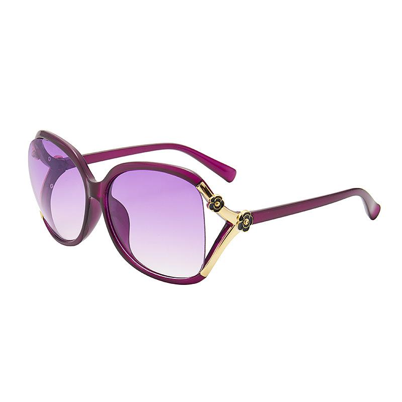 Женские солнцезащитные очки, модные ретро солнцезащитные очки в большой оправе с изображением камелии, большие солнцезащитные очки в круглой оправе, женские солнцезащитные очки с защитой от УФ-лучей для улицы