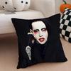 Shock Rock American Singer MMarilyn Manson Cushion Cover Throw Pillow Cover Hidden Button Durable Polyester Chair Cushion