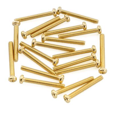 Musiclily Ultra UNC#3-48X0.78" (2,5x20 мм) Винты для крепления хамбакеров из нержавеющей стали для электрогитар Fender USA и MIM, золото (Пакет из 20)