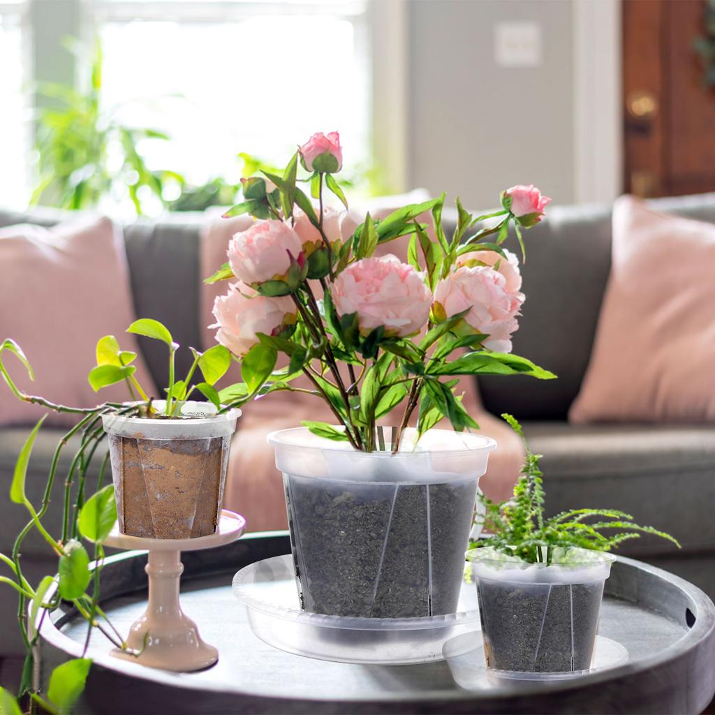 Набор из 18 прозрачных горшков для рассады с 18 поддонами, 4 размера, пластиковые горшки для пересадки и выращивания рассады, посадочные горшки для растений, 100 шт. этикеток для растений