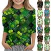 Улица. Топы с принтом ко Дню Святого Патрика для девочек-подростков 4-11 лет, футболки с круглым вырезом и рукавами 3/4, модные топы, футболки для наряда
