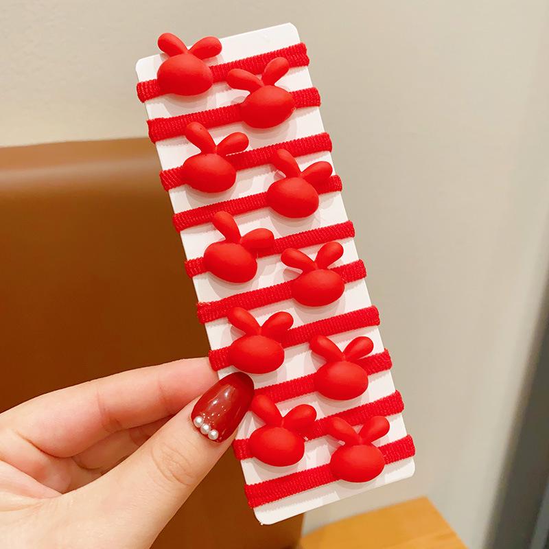 Милые красные новогодние детские резинки для волос - Праздничные эластичные резинки, не повреждающие волосы, для девочек