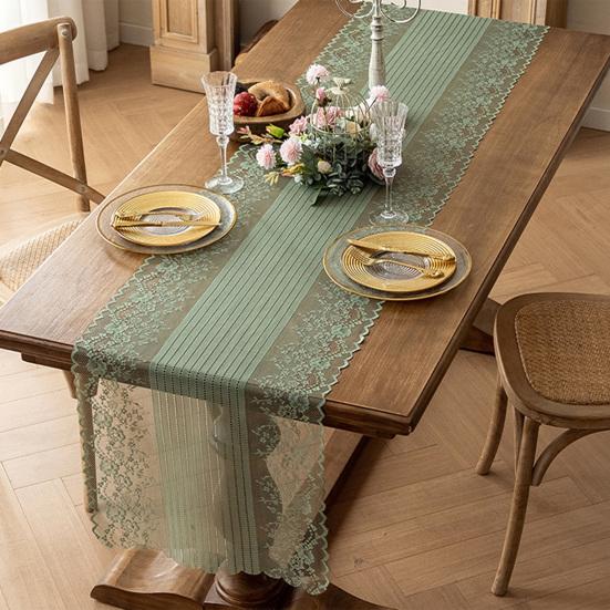 Lace Table Runner Hollow Out Placemat for Dining Table Dresser Buffet Decor Wrinkle-Free Protective Tablecloth for Dining Home Wedding Party