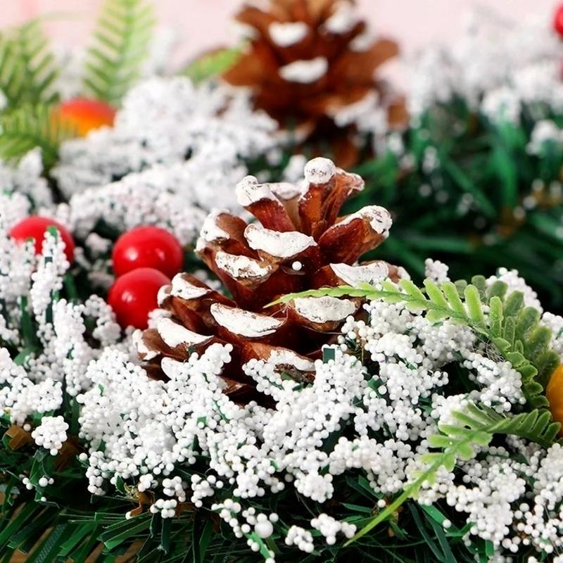 20/30/40cm Christmas Simulation Pine Wreath Christmas Tree Decoration Wreath Home Christmas Decoration Hanging Decoration