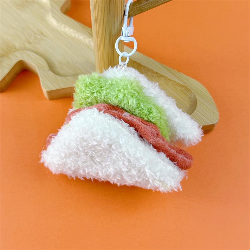 Мультяшный Плюшевый Гамбургер Торт Сэндвич Брелок Имитация Еды Брелок Подвеска на Сумку Креативное Украшение для Рюкзака Подарки