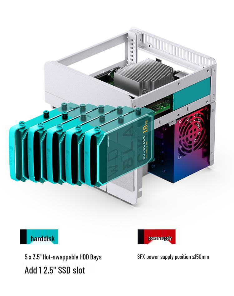 Алюминиевый корпус Jonsbo N2 Mini ITX для NAS, офисного, развлекательного и игрового ПК-сервера.