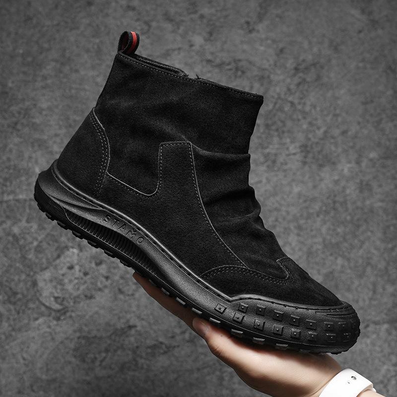 New High Top Workwear Shoes Trendy and Versatile Breathable and Non Slip Casual Labor Protection Shoes Men's Boots