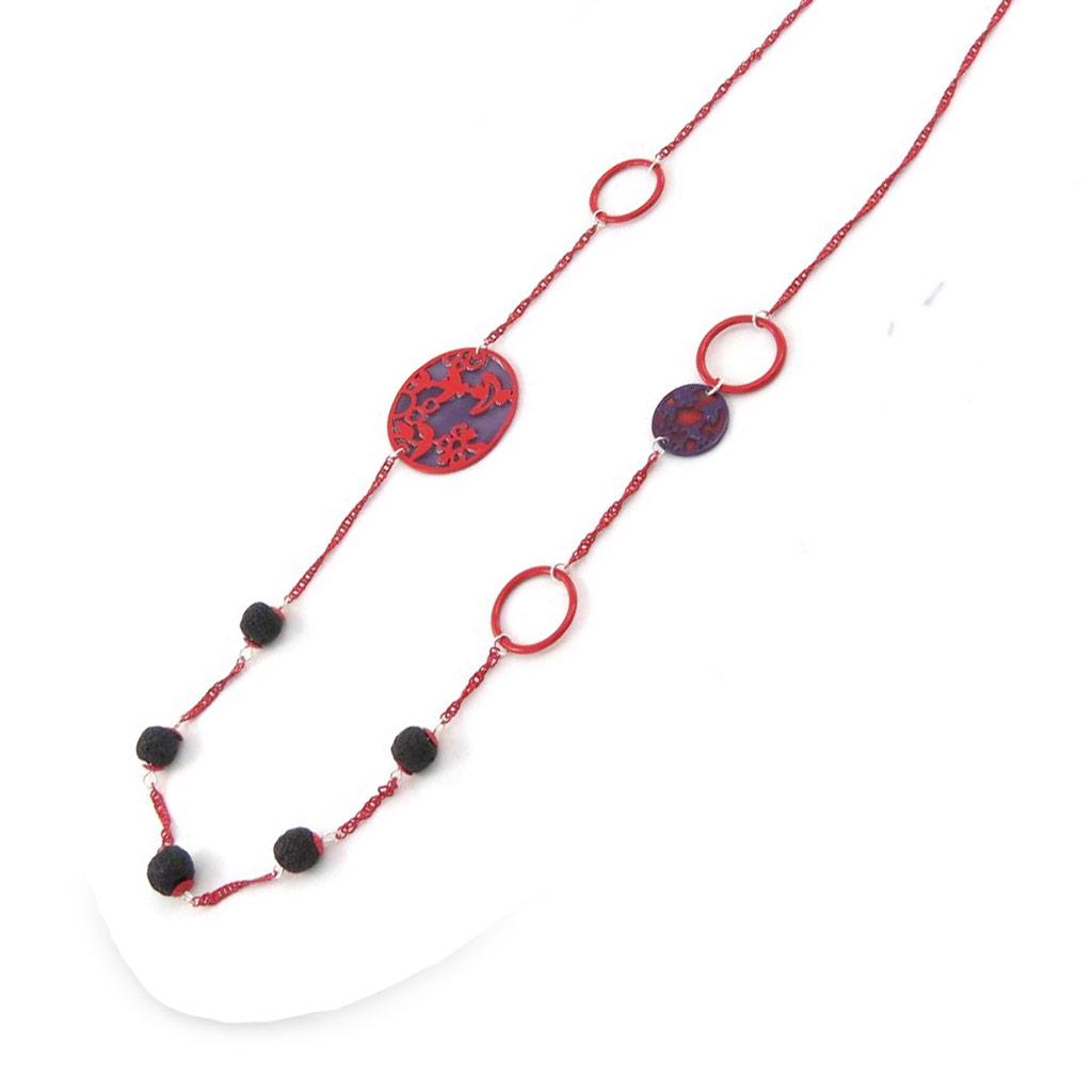 NOA [J2183] — Красное дизайнерское колье «Ombres Chinoises»