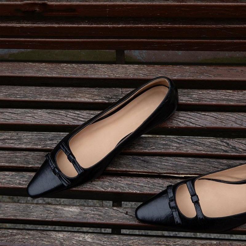 Fashion Women's Cow Leather Pointed Toe Slip-on Ballet Flats Leisure High Quality Soft Comfortable Espadrilles Elegant Ladies Slim Shoes