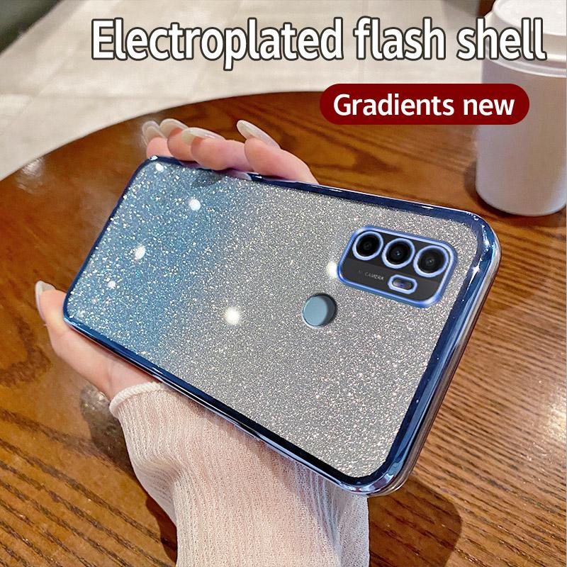 Чехол для OPPO A53 2020 OPPO A53S A11S A33 2020 Чехол для телефона Блестящий Глиттер Гальванизированный Силиконовый Защита Объектива Камеры Мягкая Задняя Крышка
