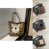 Fashionable Korean Style Tote Bag For Women With Cute Dog And Cat Patterns For Daily Use