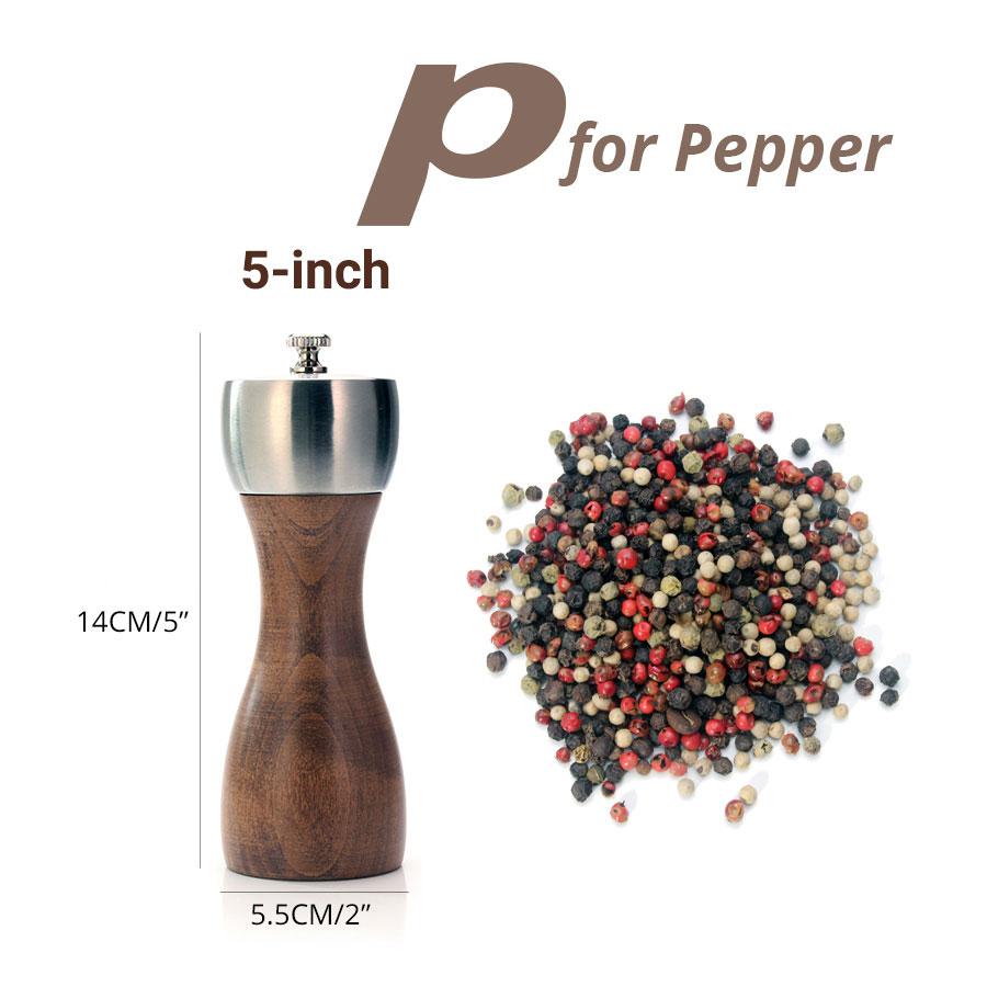 Beech pepper salt grinder and pepper pepper sea salt pepper precision carbon steel rotor