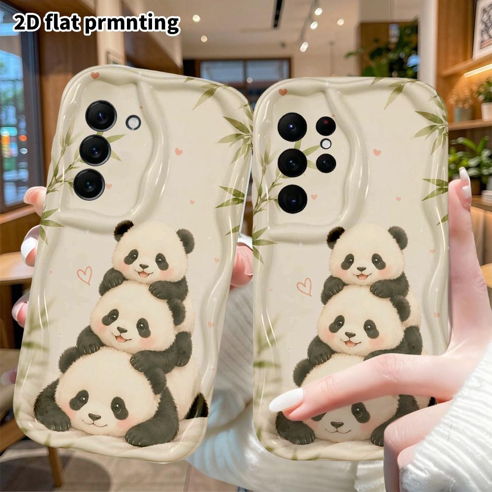 Phone Case: 2D Flat Samsung Galaxy A34 A35 S20 S22 S21 FE Plus Ultra Protective Case, Cute Panda, Christmas and Halloween Gift