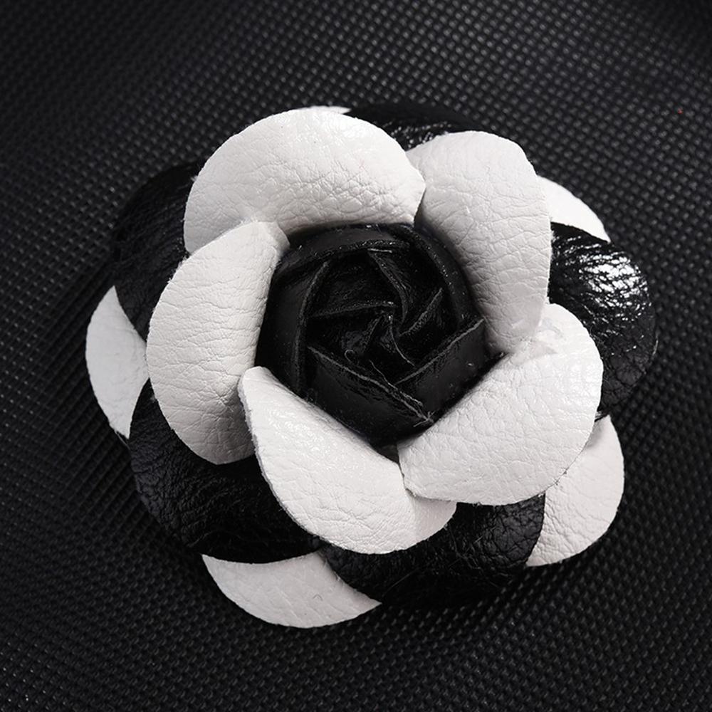 Pin Jewelry Women Accessories Gifts Brooch PU Leather Camellia Flower DIY Craft Supplies Corsage