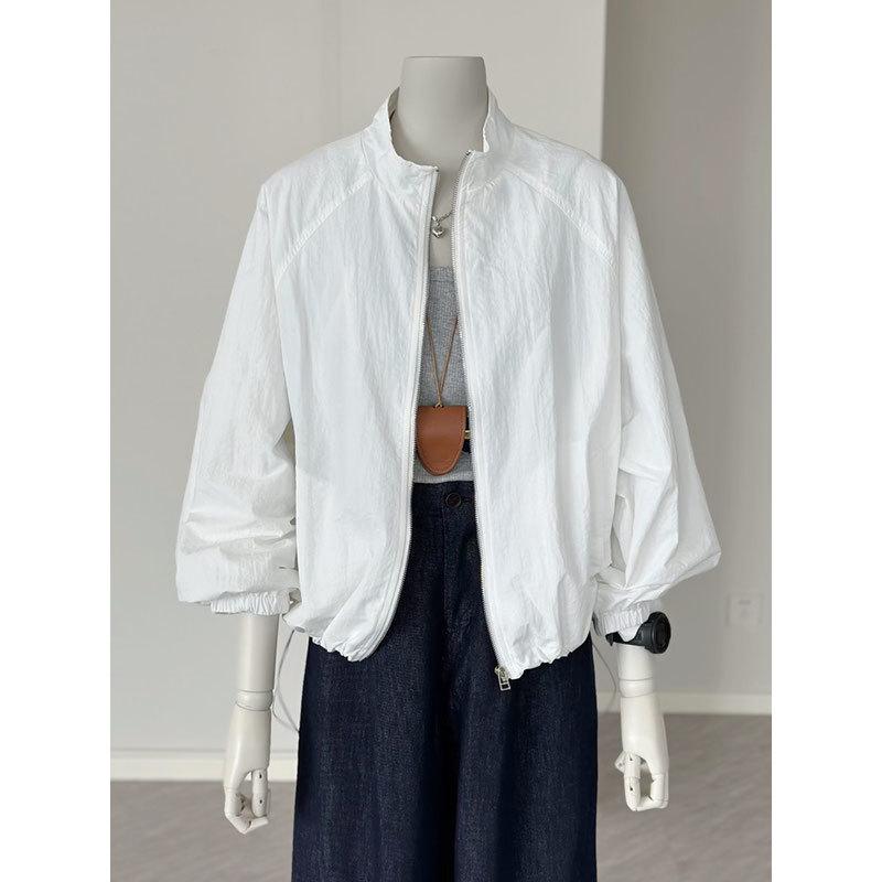 Korean Female Long Sleeved Sunscreen Jacket Spring Summer Women Leisure Sports Jacket Coat Solid Color Thin Style Ladies Outwear