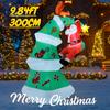 9,84 фута Надувной Санта Клаус Лазает по Рождественской Елке Игрушка Белка Декор для Двора Вечеринка Праздничный Подарок Светодиодная Подсветка Рождественские Принадлежности для Дома Украшение