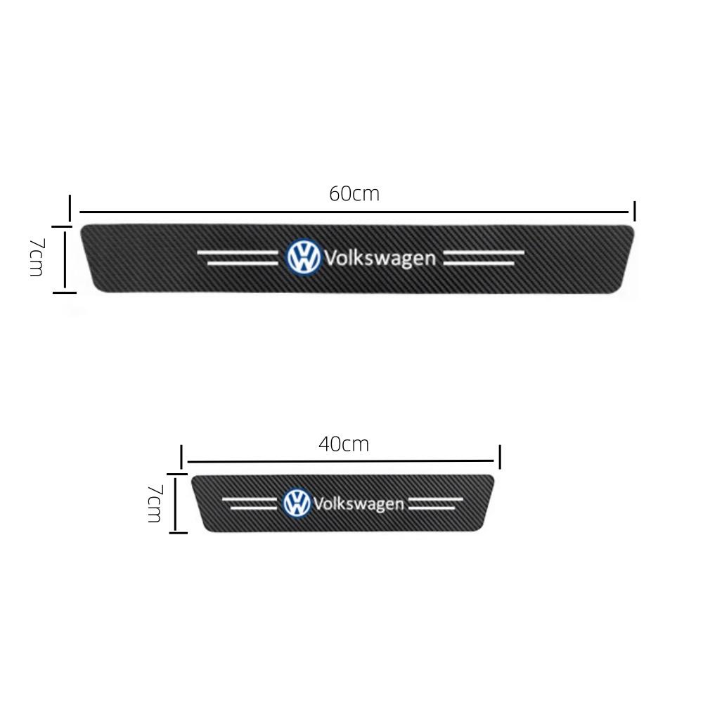 4 шт. Накладка на порог автомобиля, дверная накладка, накладка на порог, наклейка для защиты от царапин для Volkswagen