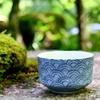 Dolce duo Matcha Bowl, Seigaiha Pattern, Mino Ware, Made in Japan, 11cm, Approx. 420ml, Boxed, Perfect for the Tea Ceremony, MW-1856