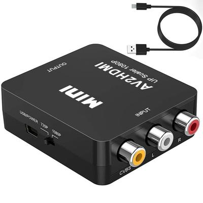 AV в HDMI RCA в HDMI Deear Аналоговый Аудио Телевизионный Зарядный Кабель Черный Конвертер, Конвертер, Переключаемый 1080P/720P, Преобразование, Выход, Конвертер,