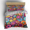 Colorful Geometric Circular Pattern Background Print Bedding Set 1 Duvet Cover 2 Pillowcases for Adult and Children Luxury Gift