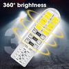 Автомобильный габаритный фонарь T10 3014 LED 24SMD лампа для чтения Универсальный силиконовый водонепроницаемый широкий свет Plug Play W5W подсветка номерного знака