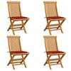 Day and Night - Day and Night Garden Chairs 4 Units with Red Teak Wood Cushions