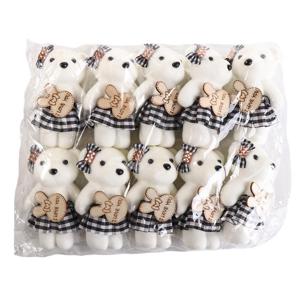 10pcs/bag Plush Doll Mini Bear Flower Bouquet Plush Animal Cartoon Bouquet Doll  Graduation Gifts