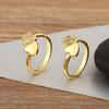 Nidin New Arrival Romantic Heart Design Zircon Opening Adjustable Rings For Female Male Couples Finger Jewelry Daily Party Gifts