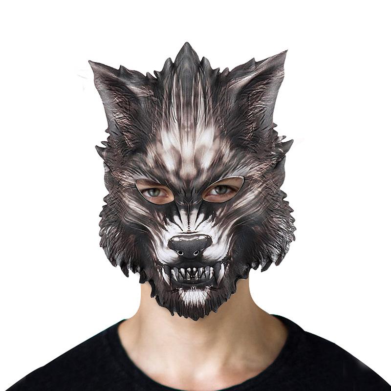 Косплей Хэллоуин Карнавал Реквизит Вечеринка Маскарад EVA Половина Лица Животное Черный Волк Маска