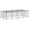 3114055 vidaXL Pet Cage with 20 Panels and Door Black 35x35 Cm