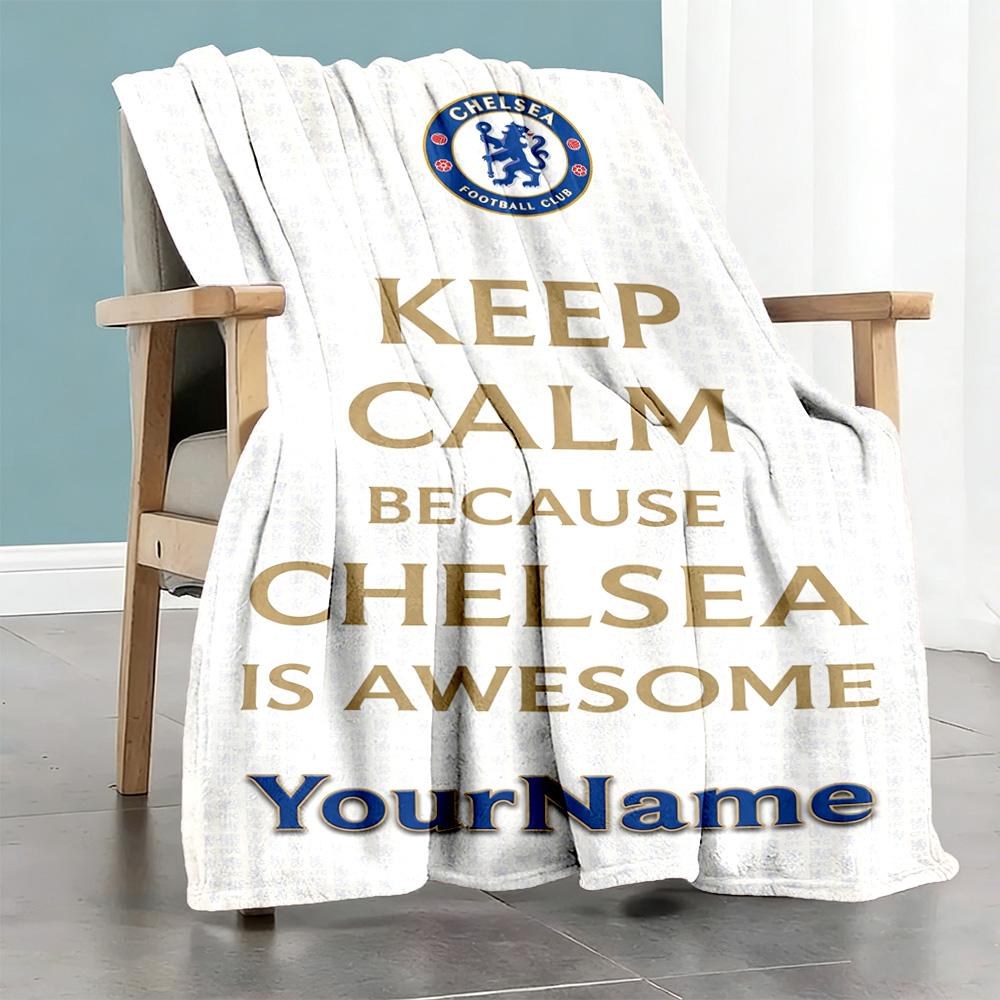 Chelsea Customize Text Blanket Lightweight Personalized Blanket Soft & Cozy for Couch Livingroom Office Home Decor Four Seasons Universal