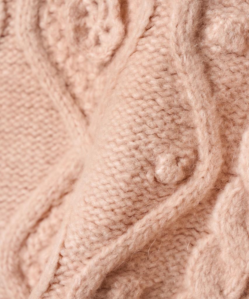 TTUDEMENT Chunky Cable Knit Light Pink