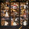 9 PCS/Set Of Christmas Electrostatic Glass Window Stickers Home Decoration Stickers Merry Christmas Scene Decoration Stickers