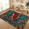 Octopus Sea Life Theme Crystal Velvet Floor Rug Personalized Custom Name Text Warm Carpet Home Decoration