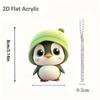 Cute New Green Little Penguin Acrylic Pendant Cross-border Flat Car Decoration Pendant Keychain Pendant