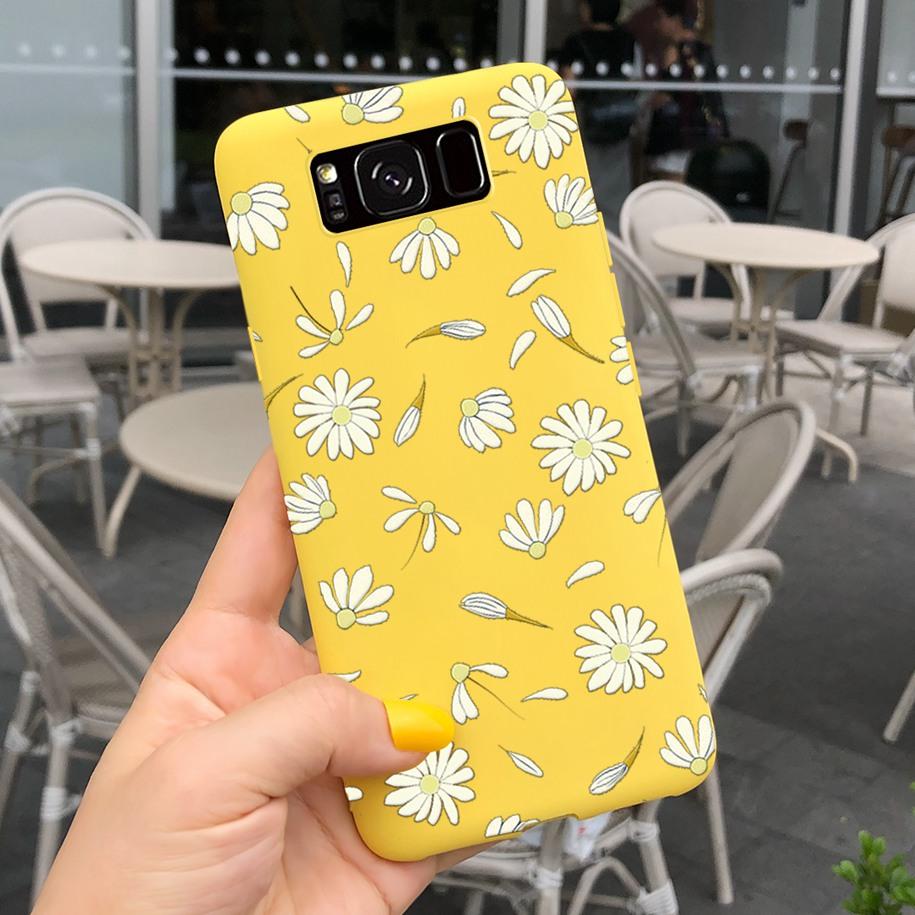 Ударопрочный Чехол Для Samsung S8 Plus SM-G955F Чехол Цветной Ромашка Кактус Мягкий Матовый Чехол Для Телефона Для Samsung S8 S 8 S8+ G950F Capa