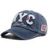 New Vintage Big Letter NYC Baseball Cap Men Cotton Washed Spring Autumn Visor Soft Snapback Fashion Hat For Women