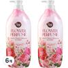 Розовый Цветочный Парфюмированный Гель для Душа Роза и Цветок Вишни Аромат, 900 мл, 6 штук