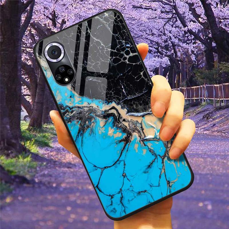 Чехол для Honor 50 Pro Закаленное Стекло Звездный Мрамор Жесткая Задняя Крышка для Телефона Huawei Honor 50 Чехлы Honor50 Защитные