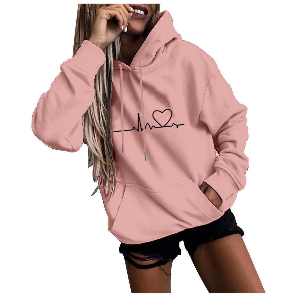 Женская мода, повседневная толстовка с капюшоном и забавным принтом, свободные спортивные топы, пуловер