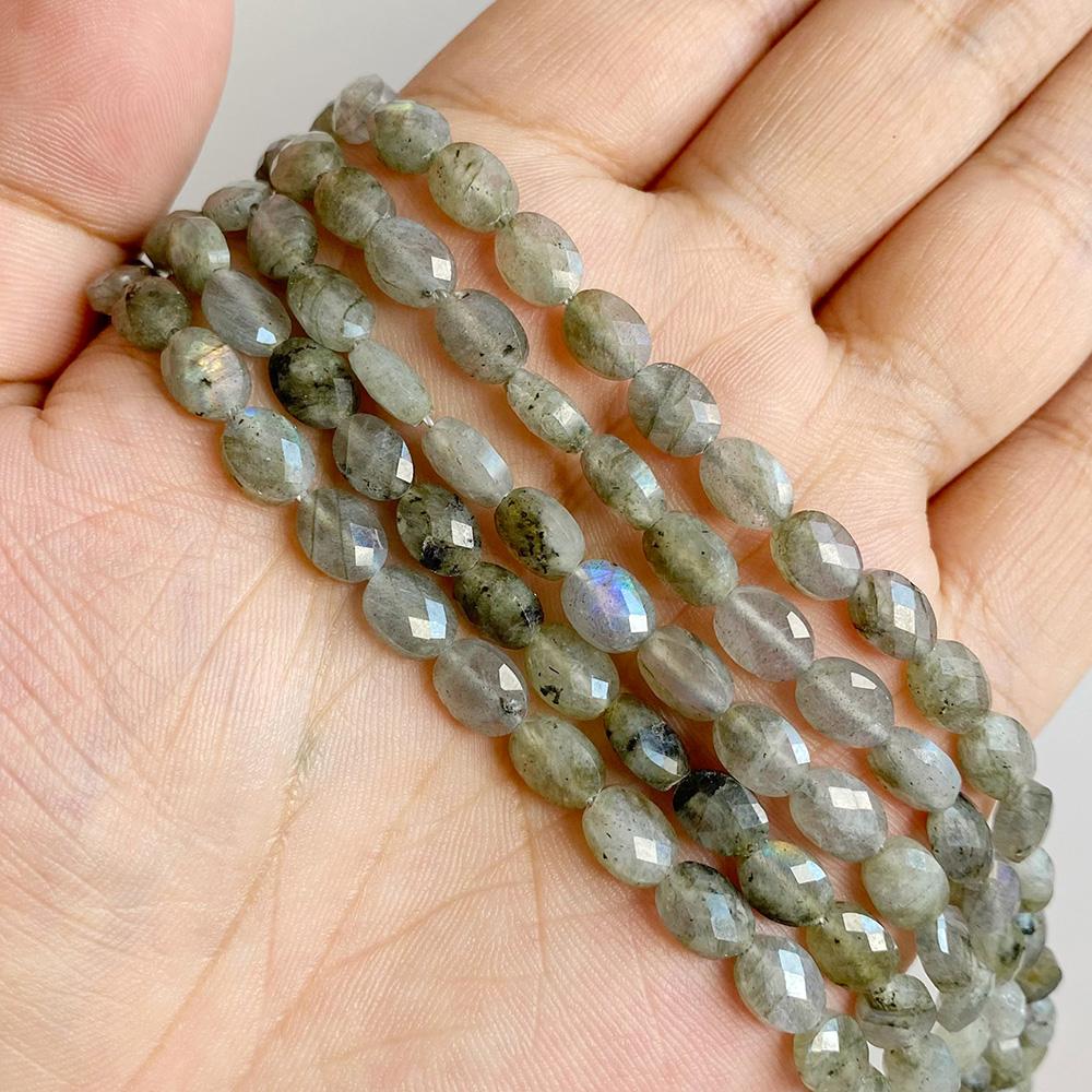6X8MM Faceted Oval Natural Stone Crystal Jades Bead Charm for Jewelry Making DIY Necklace Bracelet Earring Accessories Wholesale