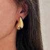 1 Pair Chic Exaggerate Big Waterdrop Drop Earrings for Women Dupes Chunky Teardrop Stainless Steel Gold Plated Statement Ear Jewelry