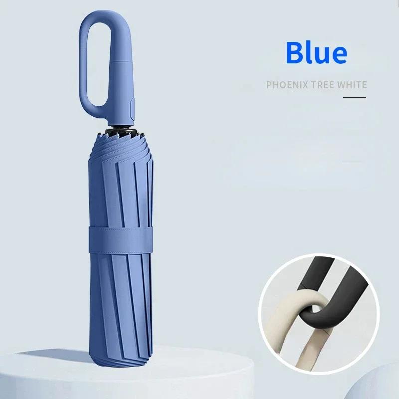 20 Bones Windproof Strong 105CM Reinforced Automatic Folding Umbrella for Men, Large Buckle Handle Wind and Water Resistant