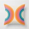 Vibrant Orange Rainbow Sunset Print Pillow Cover Abstract Geometric Lines Pillow Cover Sofa Car Office Cushion Cover Home Decor