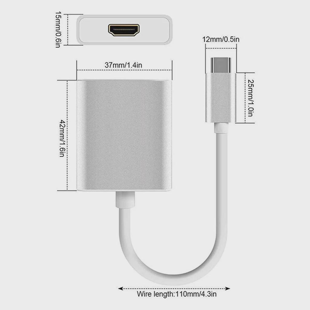 Кабель-адаптер Type-C - HDMI 4K/30 Гц для планшетов и ноутбуков
