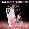 KADEM For Oppo Reno14 Pro 5G (Global) Case Ring Kickstand TPU Flowers Phone Cover Gradient Glitter