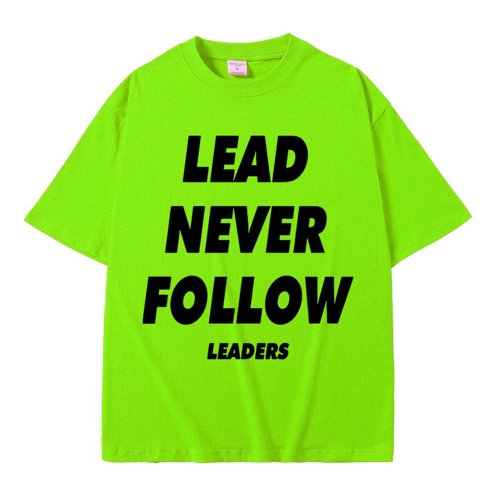 Рэпер Chief Keef Футболки с принтом Lead Never Follow Leaders Унисекс Женская Мода Хип-Хоп Винтажная Футболка Хлопок Повседневная Оверсайз Футболки